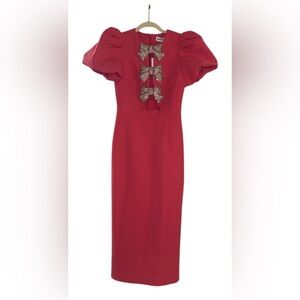 Rebecca Vallance Vibrant Pink Dress with Sparkling Bow